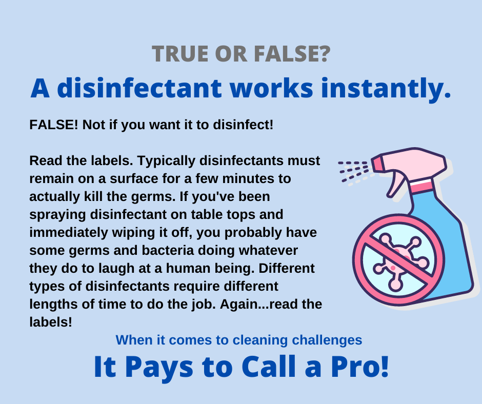 disinfectant works instantly
